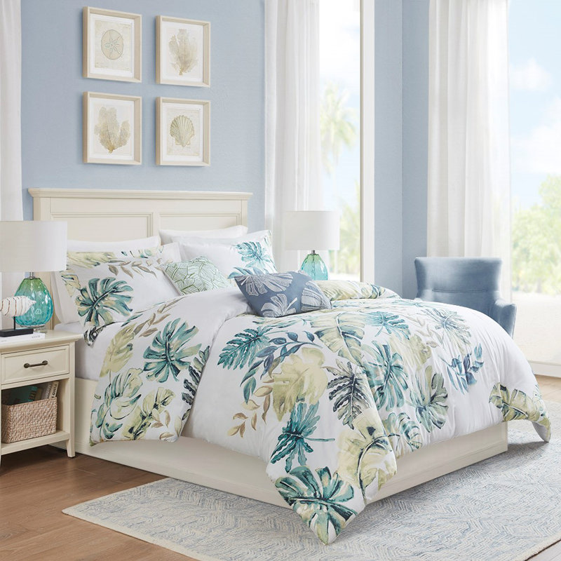 Cordell 5-Piece Cotton Printed Duvet Cover Set, King/Cal King Duvet Cover + 4 Additional Pieces