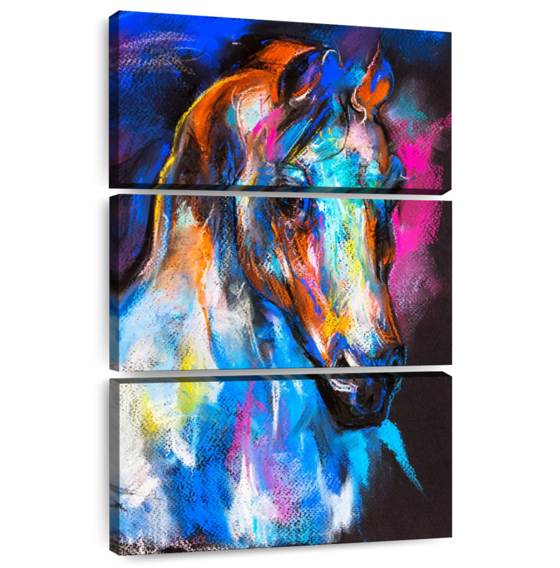 Brampt Colorful Abstract Horse, 57" H x 36" W