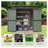 6x4 FT Metal Outdoor Storage Shed - Waterproof Galvanized Steel Garden Tool House with Lockable Double Doors & Sloping Roof for Backyard