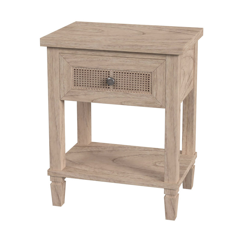 Flagstaff 1-Drawer Cane Nightstand, Desert Sand