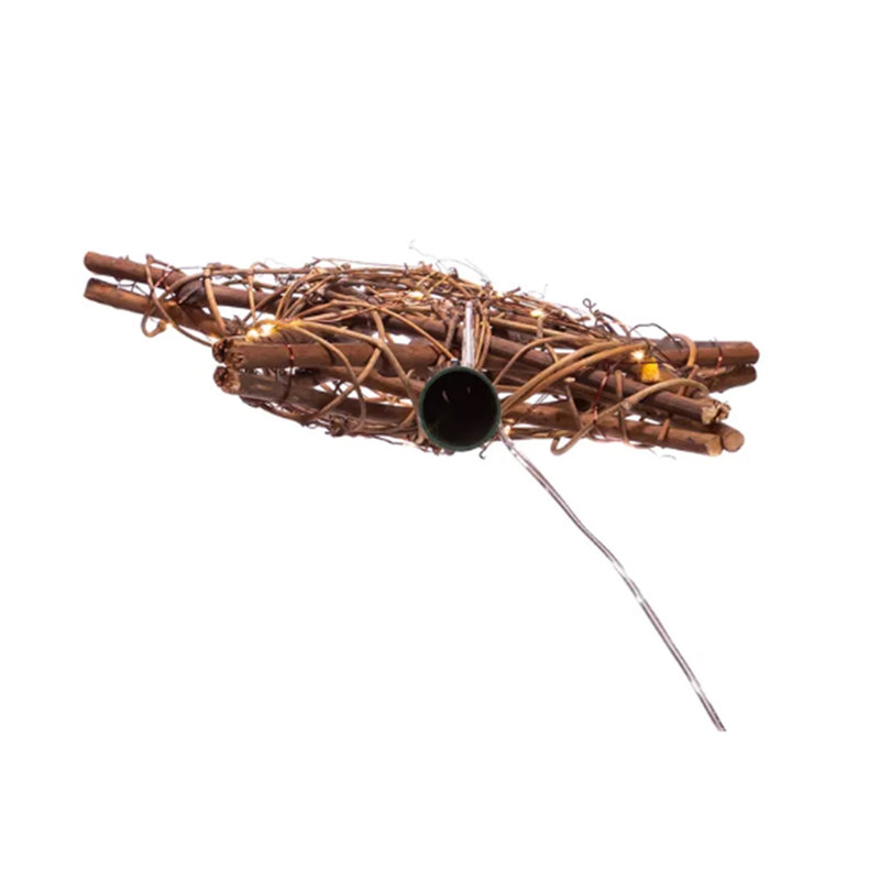 Natural Rattan Star Tree Topper with Warm White Fairy Lights