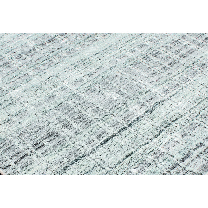 Tapis turquoise et bleu clair noué à la main de haute qualité