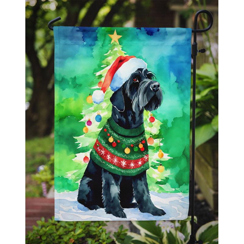 Polyester  double face Noël, H 15,5 po x l 11,25 po