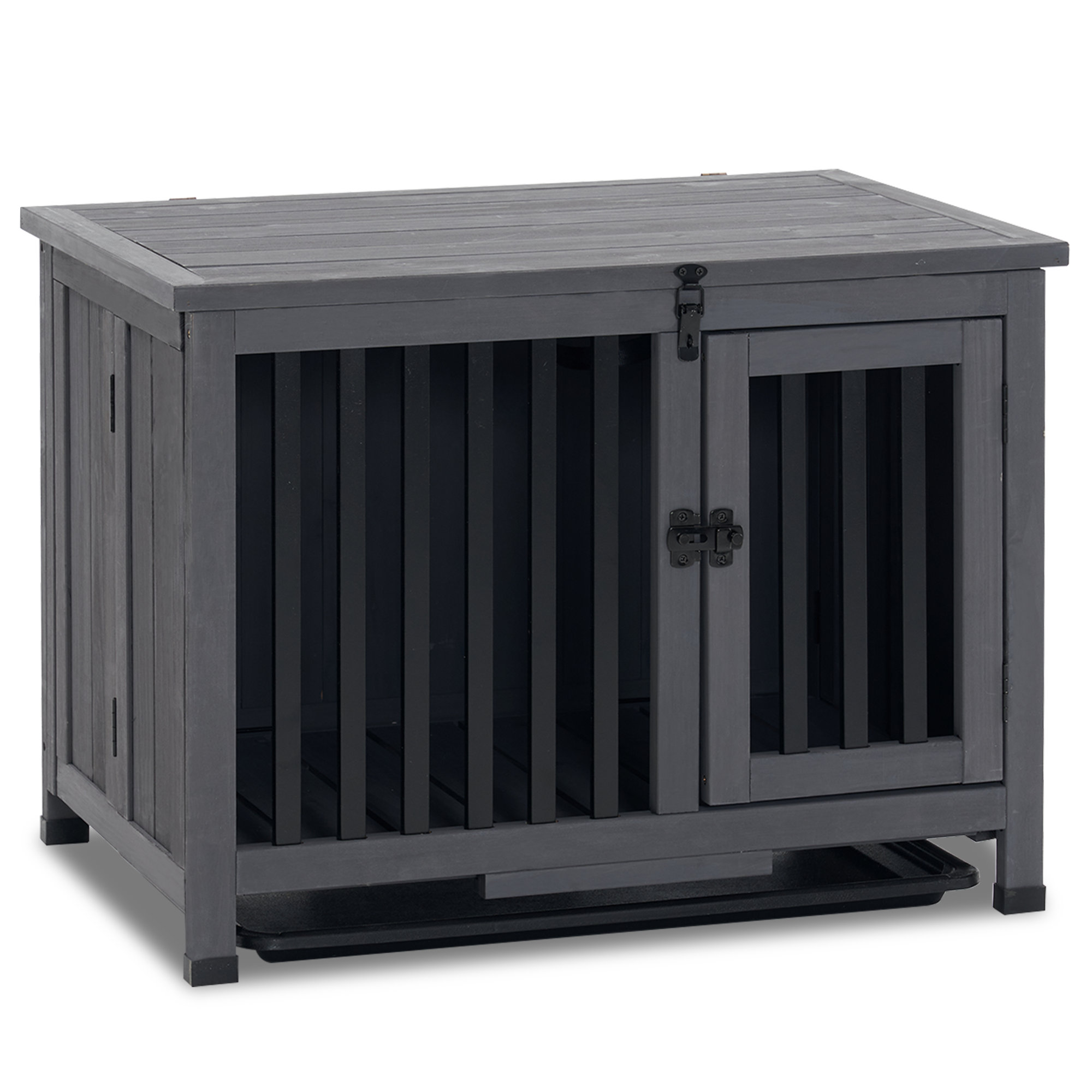 Grey wooden best sale dog crate