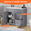 Armoire de meuble-lavabo moderne 36 po avec 2 portes à fermeture douce et tiroirs de rangement, gris-1953849179-1953849181