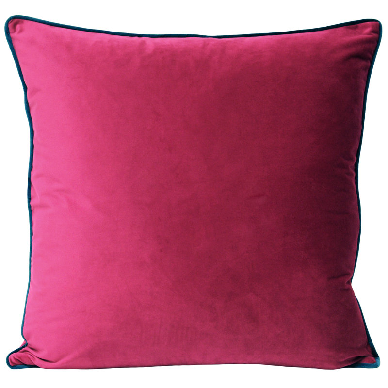 Oliver Square Throw, Raspberry/Teal, Pillow Cover Only - No Insert