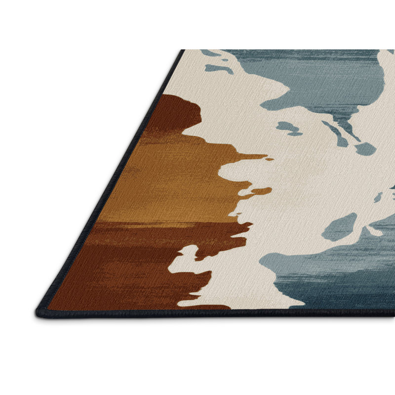 Tapis aquarelle lavable à la machine, Carré 3 pi