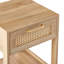 Table de bout en rotin 15,75 po avec table de chevet moderne en MDF et poignée en aluminium lisse-113935952