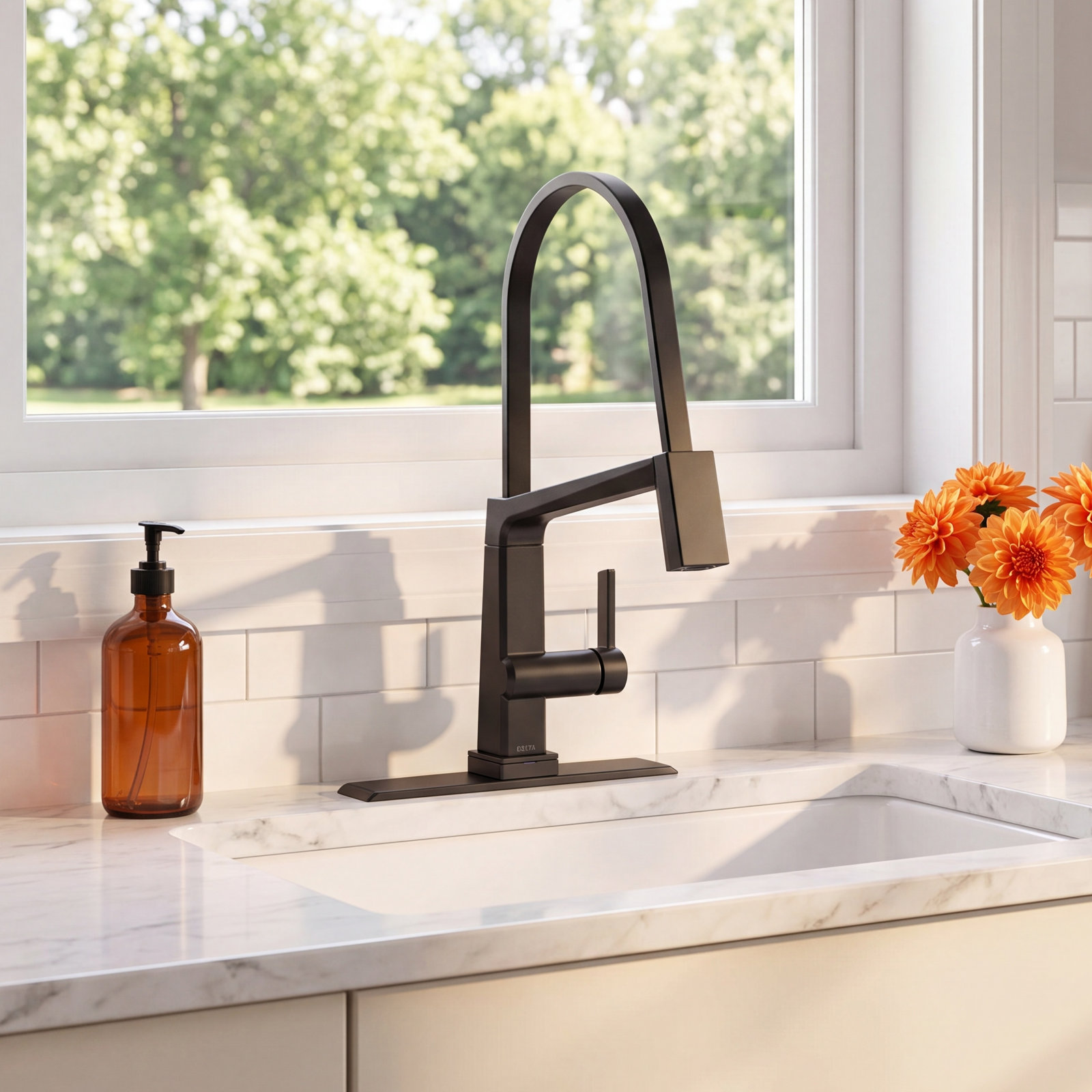 Pivotal Touch Kitchen Faucet, Matte Black