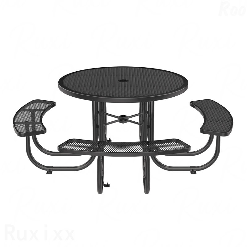 Table de pique-nique ronde de 46 pouces avec meubles de patio