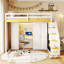 Lit mezzanine double avec escalier de rangement-254813003