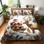 Literie de Noël en microfibre Orylavena avec motif traîneau du Père Noël et rennes, comprenant 2 taies d'oreiller (garniture non incluse), format Queen-135412138-135851396