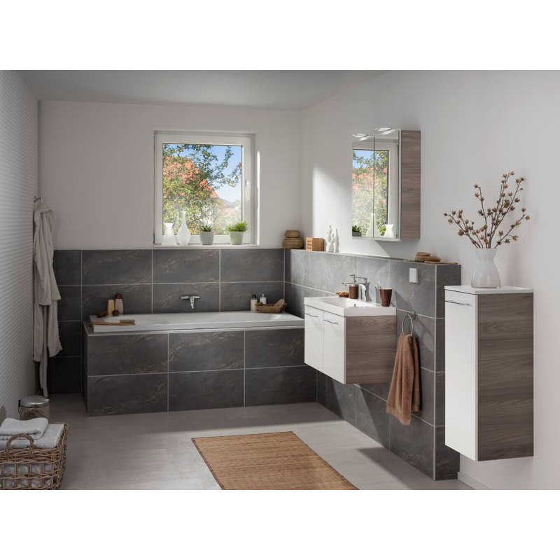 Lima Bathroom Cabinet, Stone ash/White