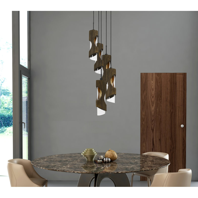 Quillin 5 - Light Brown Cluster Pendant