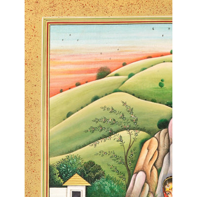 La naissance d'Andhaka, de l'espièglerie de Devi Parvati sur Mandara Parvat (peinture superbe)