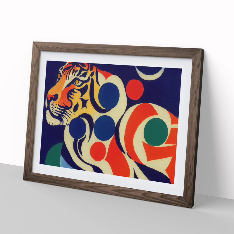 Abstract Tiger Vol.2 - Framed Print, 34cm H x 46cm W x 2cm D, Walnut Framed
