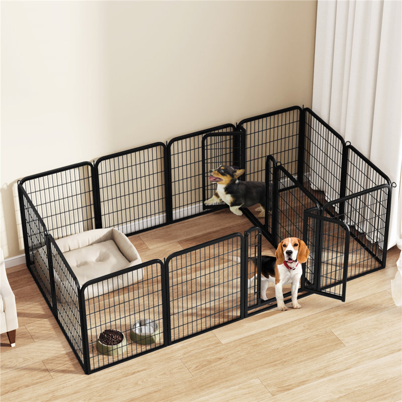 Panel Metal Exercise Pen With Door, 32" H x 26" W x 0.6" D