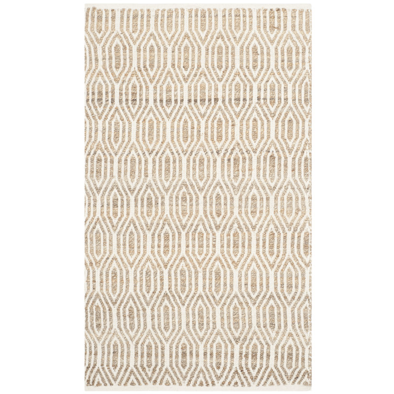 Tapis en jute / sisal tissé à la main à motif géométrique Gilchrist, Rectangle 4 pi x 6 pi