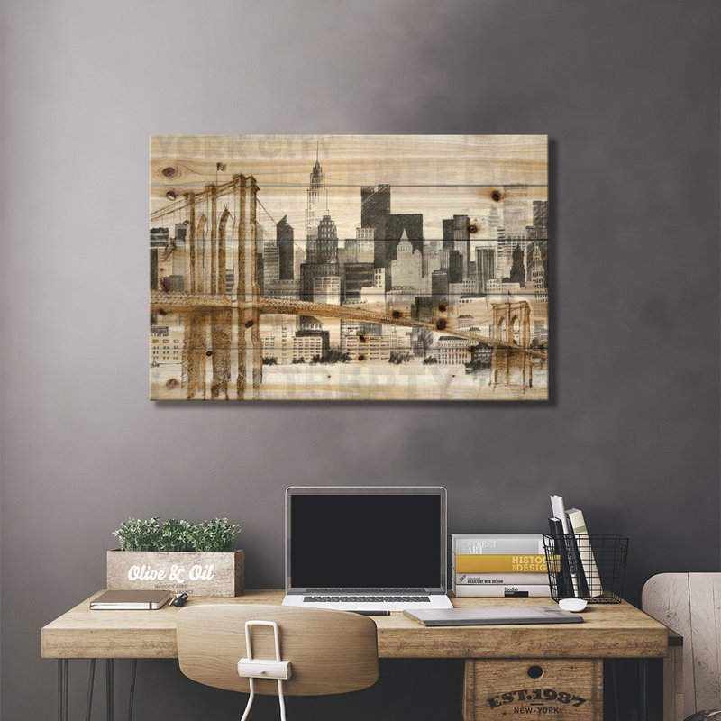 New York Skyline I, L 26 po x H 18 po