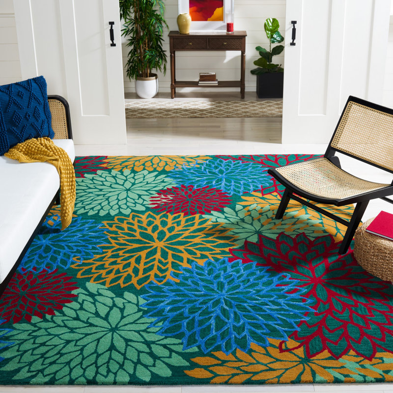 Blossom Hand Tufted 80% Wool, 20% Cotton Rug, Rectangle 8' x 10'