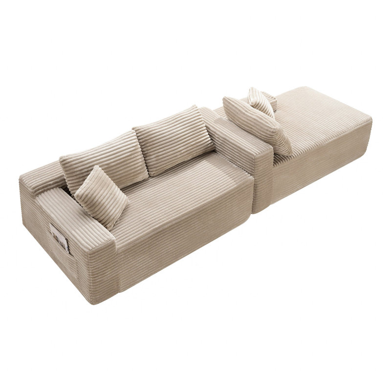 106.3" U-Shaped Cloud Sectional Sofa with Deep Seat