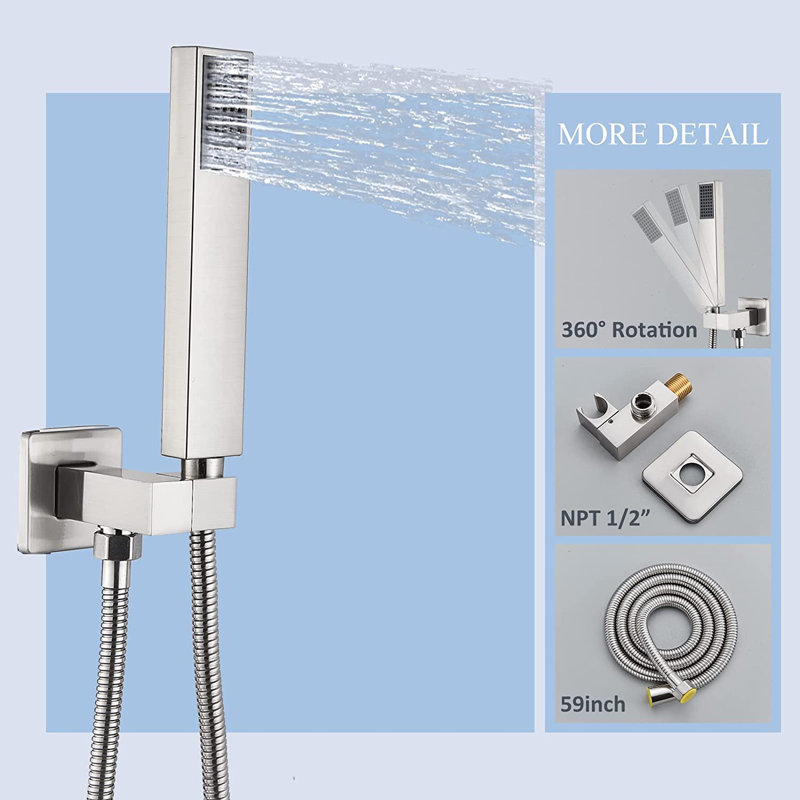 Système de douche thermostatique à massage complet avec valve brute