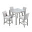 5 chaises à hauteur de comptoir avec garniture en cristal et chaises rembourrées, chaise de table gris argenté avec repose-pieds ergonomique