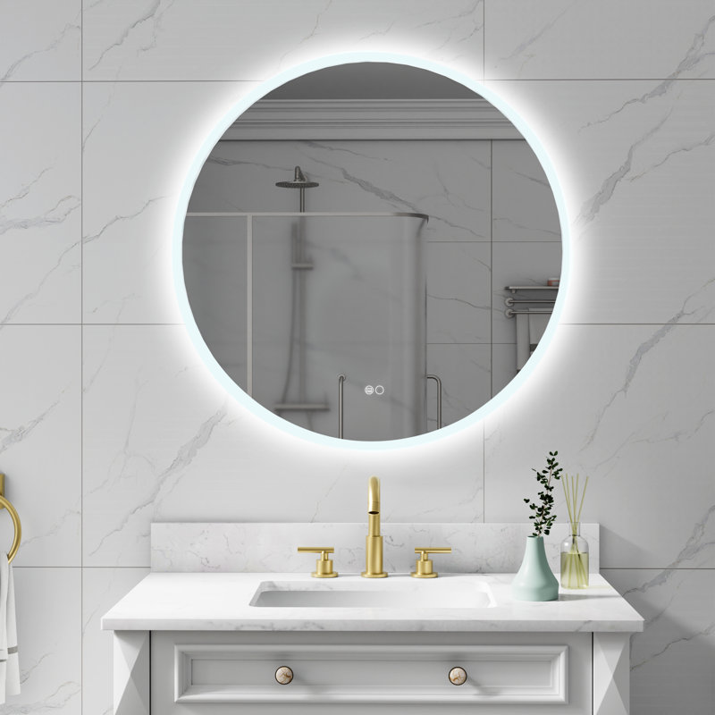 Miroir de salle de bain Busra, 32 po x 32 po