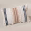 Attitash Striped White Rectangular Cushion Cover