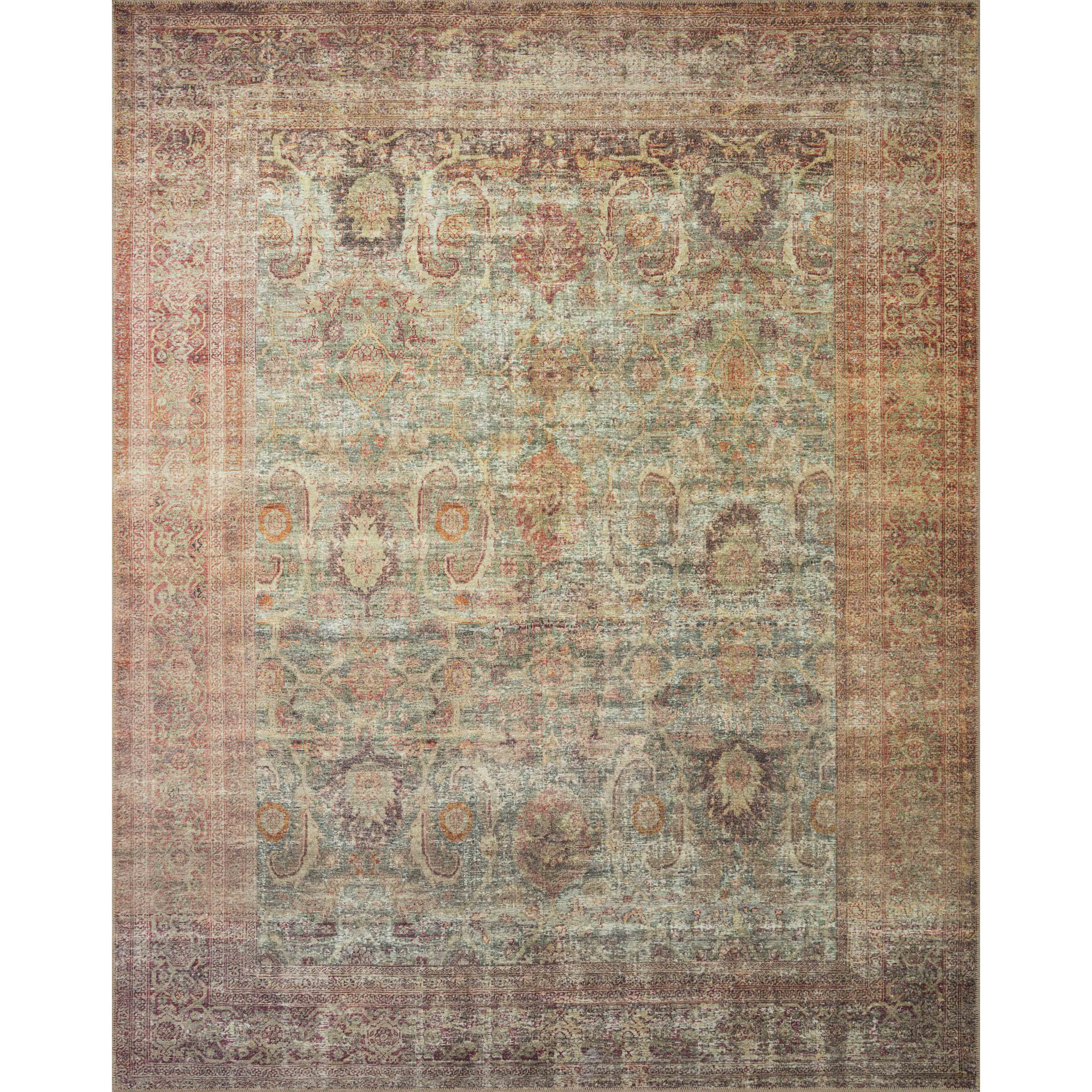Amber Lewis x Loloi Georgie Jade / Sunset Area Rug, Rectangle 3'9" x 5'6"