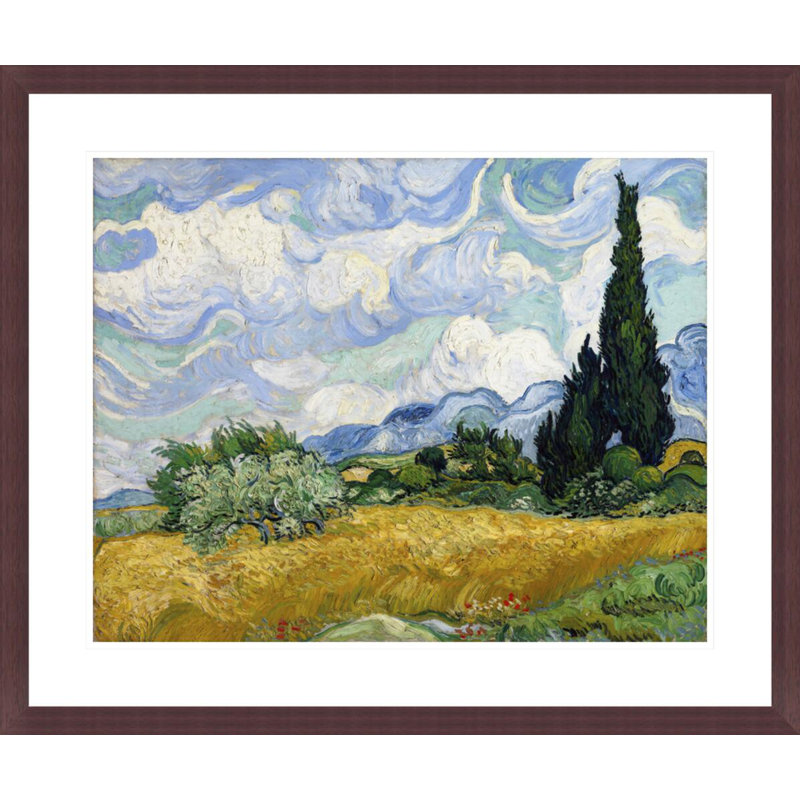 Champ de blé avec cyprès par Vincent van Gogh, H 23,5 po x l 28,08 po