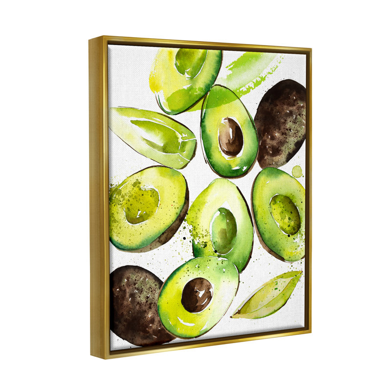 Peinture moderne d'avocat encadrée sur bois par Enya Todd, peinture, H 21 po x l 17 po x P 1,7 po