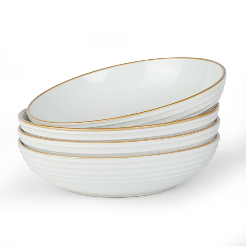 Ensemble de 4 grandes assiettes à pâtes Kellison Latitude Run, Blanc