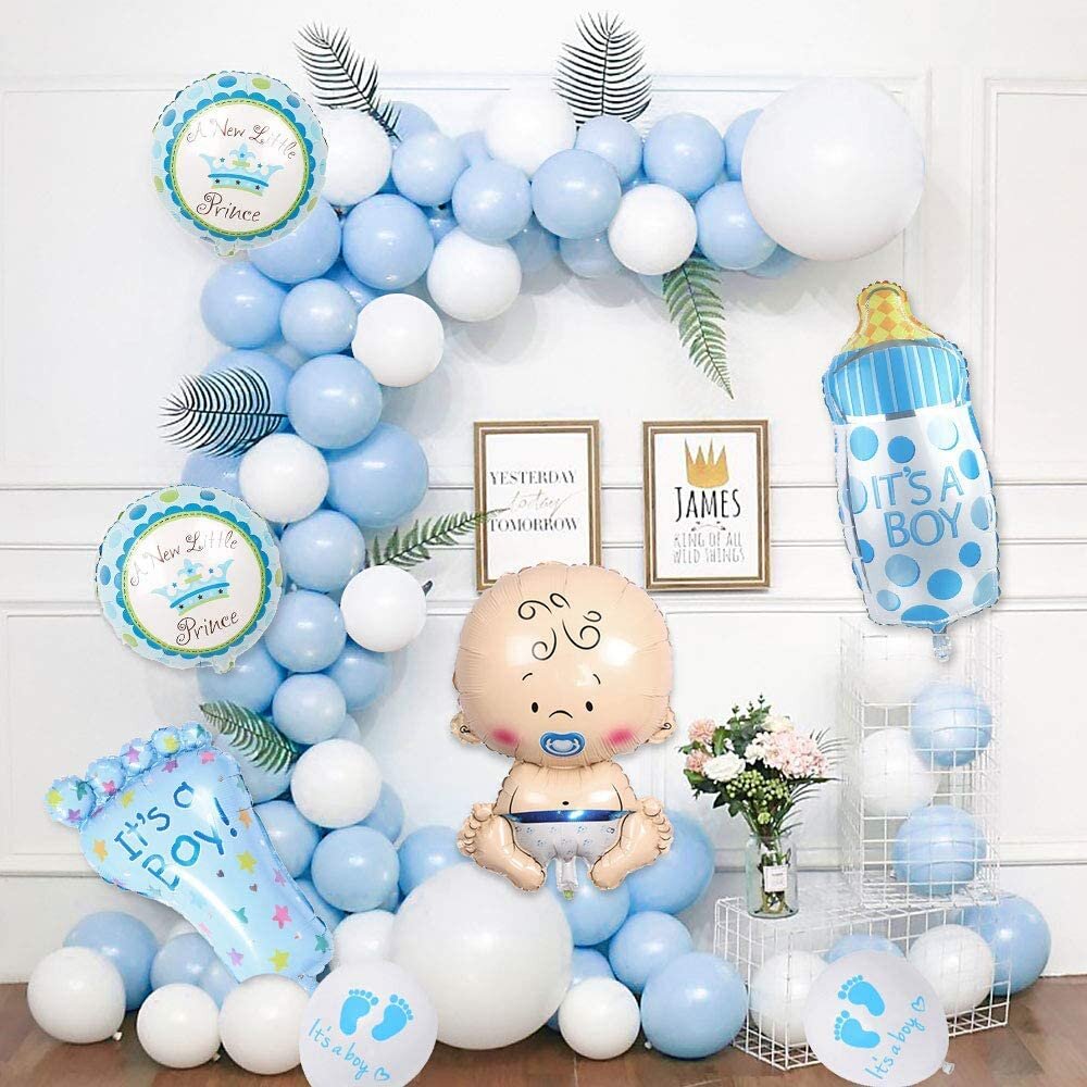 DORADREAMDEKO Baby Shower Decoration (Blue) for Mom To Be & Dad To