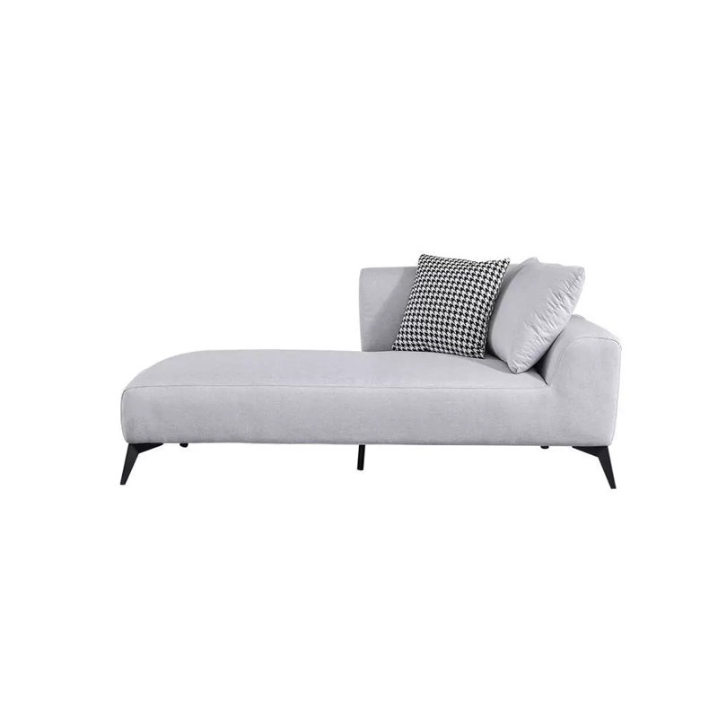 Paresseux simple européen, Chaise longue à accoudoir droit, Mélange de polyester gris