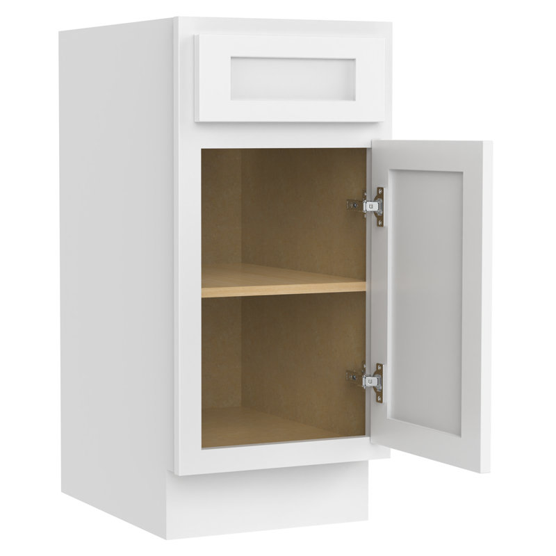 Base de meuble-lavabo simple autoportante de 15 po seulement, Blanc