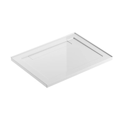 Base de douche rectangulaire en acrylique 48 po x 36 po Kiara, installation en coin à 2 murs