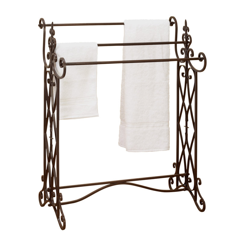 Porte-serviettes sur pied en métal
