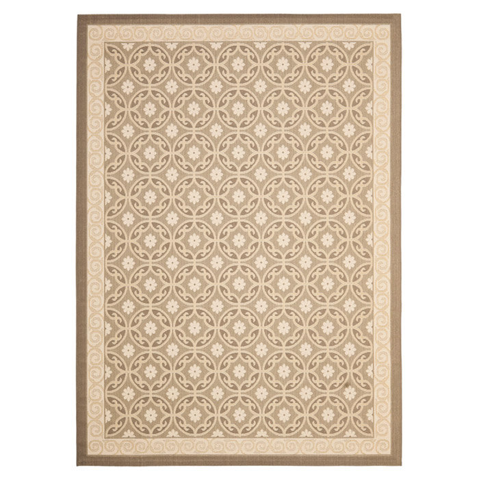 Courtyard Elegance Beige & Yellow Synthetic 8' x 11' Area Rug