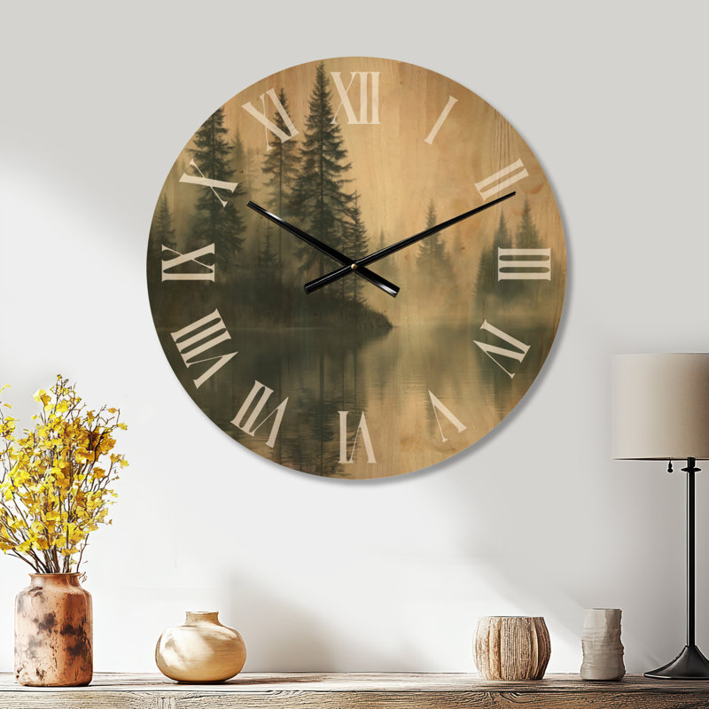 Horloge murale en bois Nature, Medium