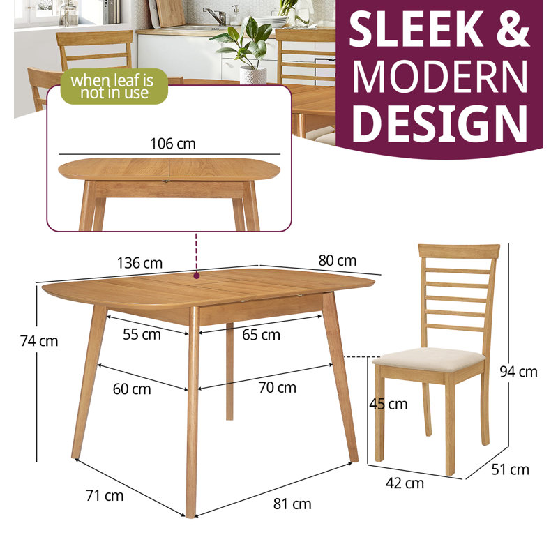 Aston Butterfly Extending Table With 6 Ledbury Chairs