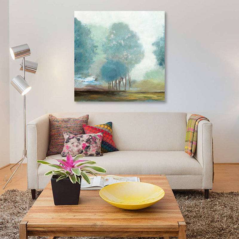 « bleuet hill i, square », impression sur toile, H 26 po x l 26 po x P 1,5 po, Toile tendue, Pas de tapis