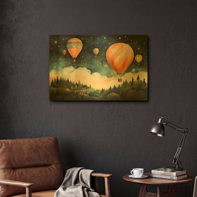 Tableau mural en métal doré « Ballons volants » de Momart, 61 x 41 cm