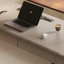 Bureau à hauteur réglable minimaliste en cuir à double moteur avec tiroirs
