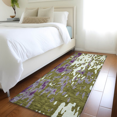 Premium Machine Washable Prisco Olive Rug