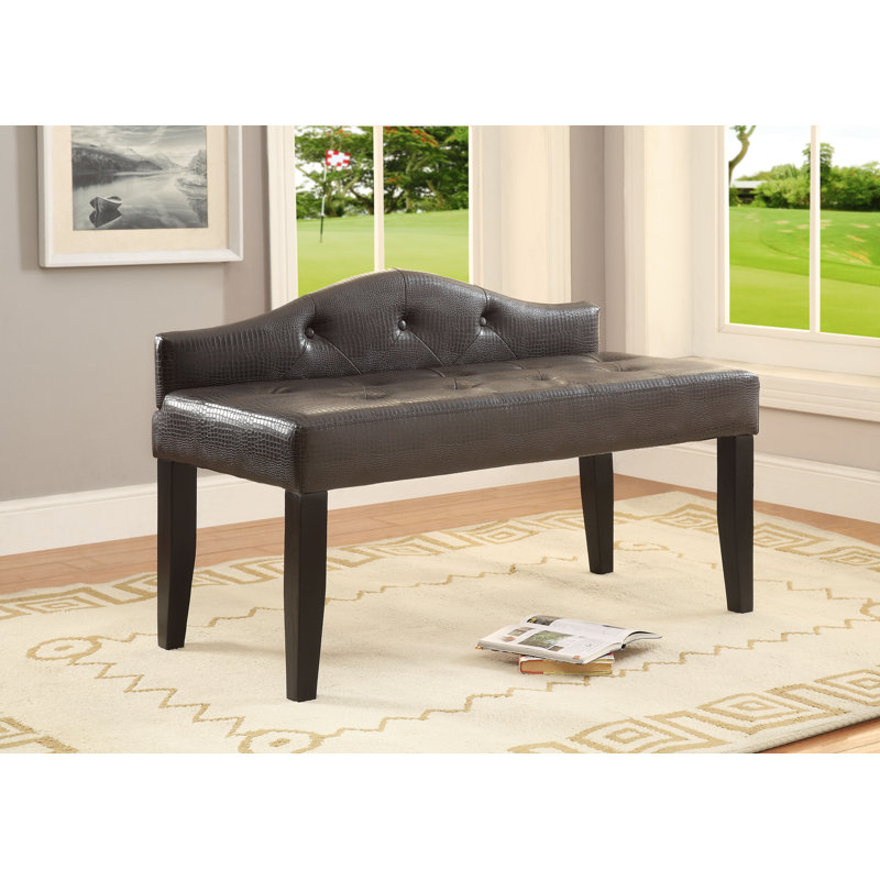Banc en similicuir Fela, H 26 po x l 42 po x P 19 po, blanc