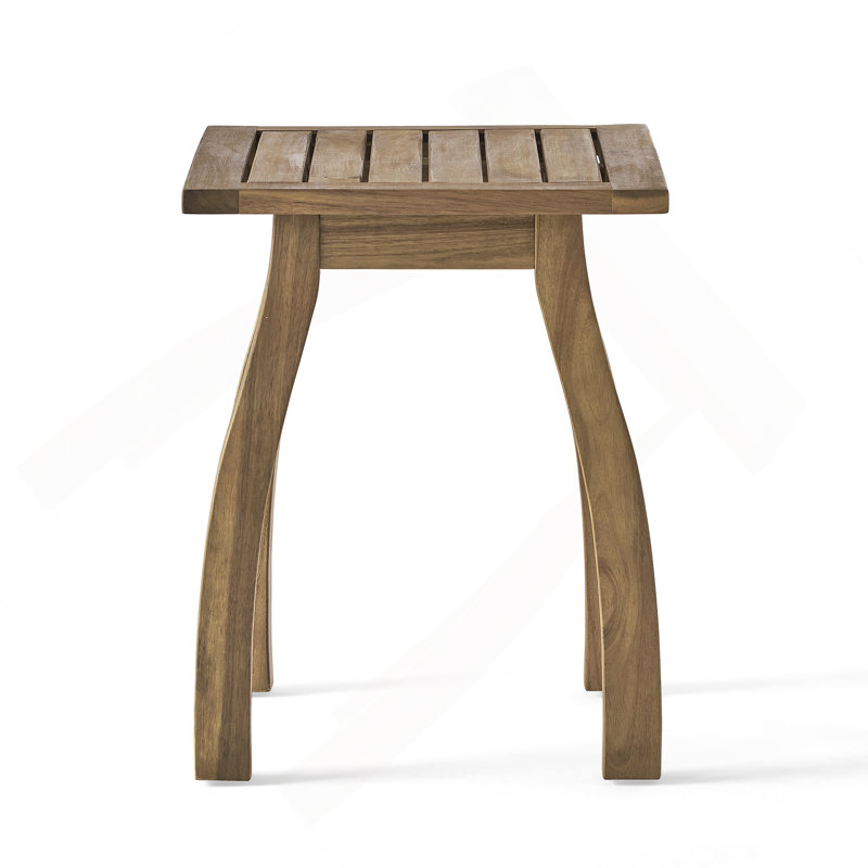 Acacia Wood Accent Side Table In Natural Stained, Weather-Resistant Rectangular End Table For Patio, Garden, Lawn, And Living Room(Natural Stained)