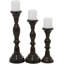 Ensemble de chandeliers de table en bois 3 pièces