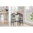 Compact Bar Table Set with 2 Stools, Classic Gray Particle Board, Space-Saving Rectangular Design for Small Kitchens and Dining Areas