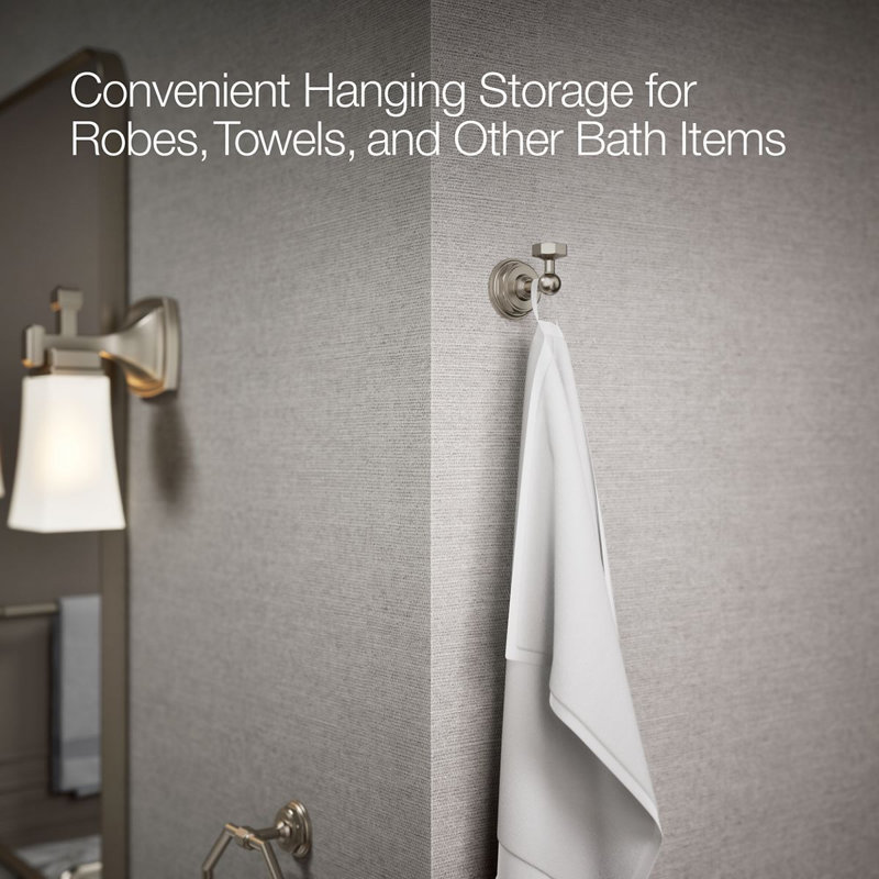 Pinstripe® Wall Mounted Robe Hook, Vibrant Brushed Nickel